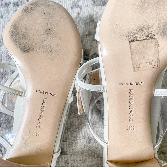 Marion Parke Womens Belinda Leather Vinyl Heels - Picture 3 of 10